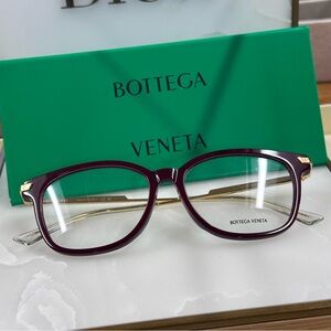 Bottega Veneta Gold and Black Eyeglasses